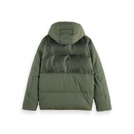 Picture of SCOTCH&SODA MEN'S HOODED PUFFER JACKET IN GREEN 2