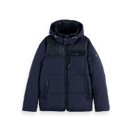 Picture of SCOTCH&SODA MEN'S HOODED PUFFER JACKET IN NAVY 1