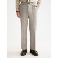 Picture of SCOTCH&SODA MEN'S TAILORED MELANGE-JERSEY RELAXED STRAIGHT FIT JOGGER IN MEDIUM BEIGE 4