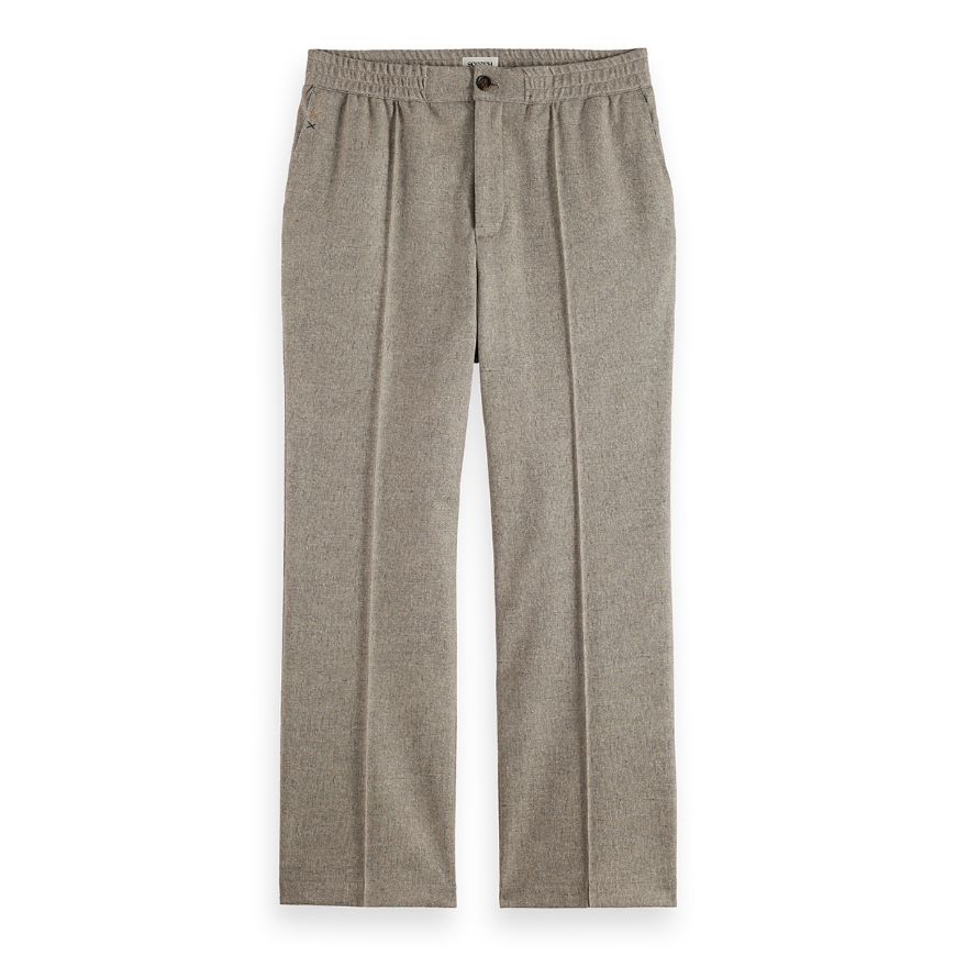 Picture of SCOTCH&SODA MEN'S TAILORED MELANGE-JERSEY RELAXED STRAIGHT FIT JOGGER IN MEDIUM BEIGE