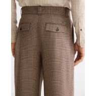 Picture of SCOTCH&SODA MEN'S CHECKERED WOOL-BLEND PLEATED BAGGY FIT CHINO IN MEDIUM BROWN 6