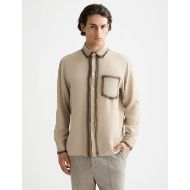 Picture of SCOTCH&SODA MEN'S RELAXED FIT TENCEL SHIRT IN MEDIUM BEIGE 4