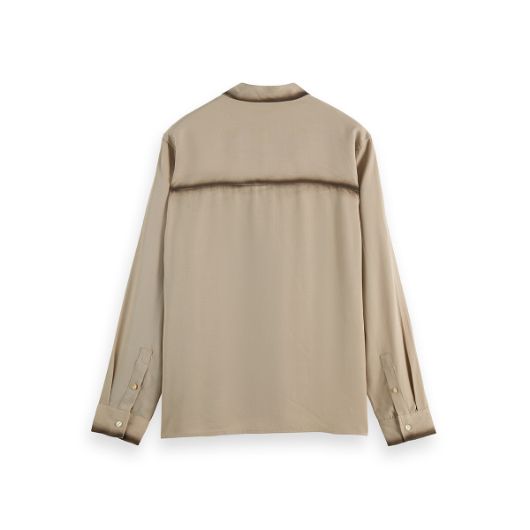 Show details for SCOTCH&SODA MEN'S RELAXED FIT TENCEL SHIRT IN MEDIUM BEIGE 2 - FanPoint Picture of SCOTCH&SODA MEN'S RELAXED FIT TENCEL SHIRT IN MEDIUM BEIGE 2