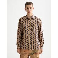 Picture of SCOTCH&SODA MEN'S STRUCTURED PRINTED SHIRT IN BEIGE MULTICOLOUR 4