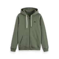 Picture of SCOTCH&SODA MEN'S FULL ZIP LOGO HOODIE IN DARK GREEN 1