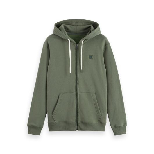 Показвай детайлите за SCOTCH&SODA MEN'S FULL ZIP LOGO HOODIE IN DARK GREEN 1 - FanPoint Снимка на SCOTCH&SODA MEN'S FULL ZIP LOGO HOODIE IN DARK GREEN 1