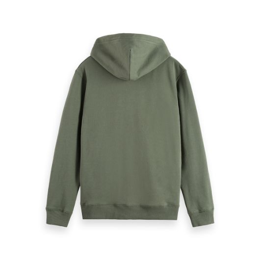 Показвай детайлите за SCOTCH&SODA MEN'S FULL ZIP LOGO HOODIE IN DARK GREEN 2 - FanPoint Снимка на SCOTCH&SODA MEN'S FULL ZIP LOGO HOODIE IN DARK GREEN 2
