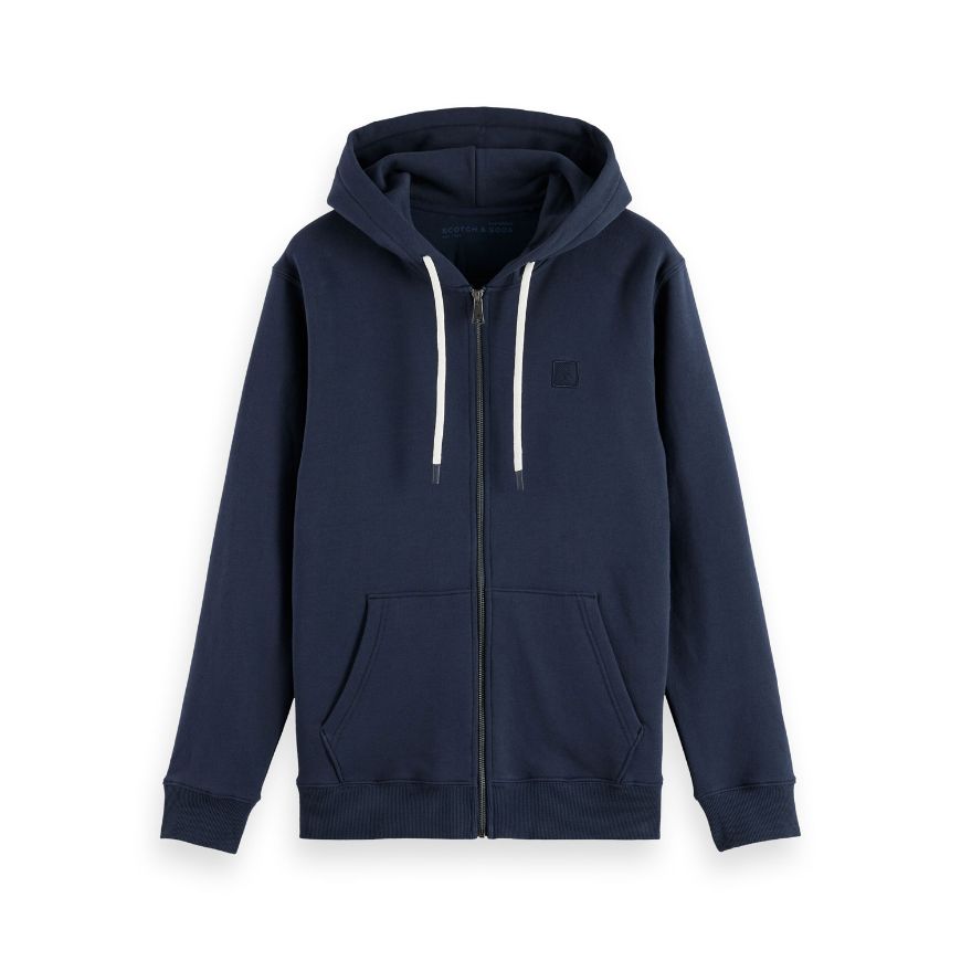 Picture of SCOTCH&SODA MEN'S FULL ZIP LOGO HOODIE IN NAVY