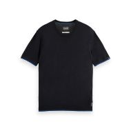 Picture of SCOTCH&SODA MEN'S KNITTED RELAXED FIT T-SHIRT IN DARK GREY 1