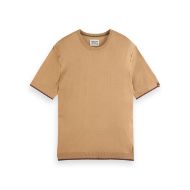 Picture of SCOTCH&SODA MEN'S KNITTED RELAXED FIT T-SHIRT IN MEDIUM BEIGE 1