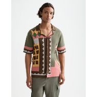 Picture of SCOTCH&SODA MEN'S KNITTED JACQUARD SHORT SLEEVE SHIRT IN MULTICOLOUR 4