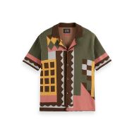 Picture of SCOTCH&SODA MEN'S KNITTED JACQUARD SHORT SLEEVE SHIRT IN MULTICOLOUR 1