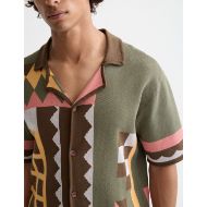 Picture of SCOTCH&SODA MEN'S KNITTED JACQUARD SHORT SLEEVE SHIRT IN MULTICOLOUR 6
