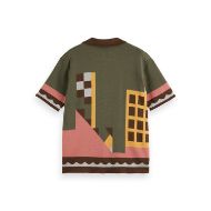 Picture of SCOTCH&SODA MEN'S KNITTED JACQUARD SHORT SLEEVE SHIRT IN MULTICOLOUR 2