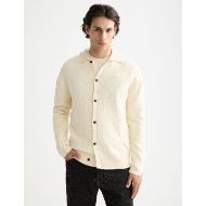 Picture of SCOTCH&SODA MEN'S OPEN WORK LONG SLEEVE SHIRT IN MEDIUM BEIGE 4