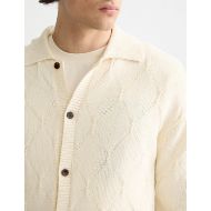 Picture of SCOTCH&SODA MEN'S OPEN WORK LONG SLEEVE SHIRT IN MEDIUM BEIGE 6