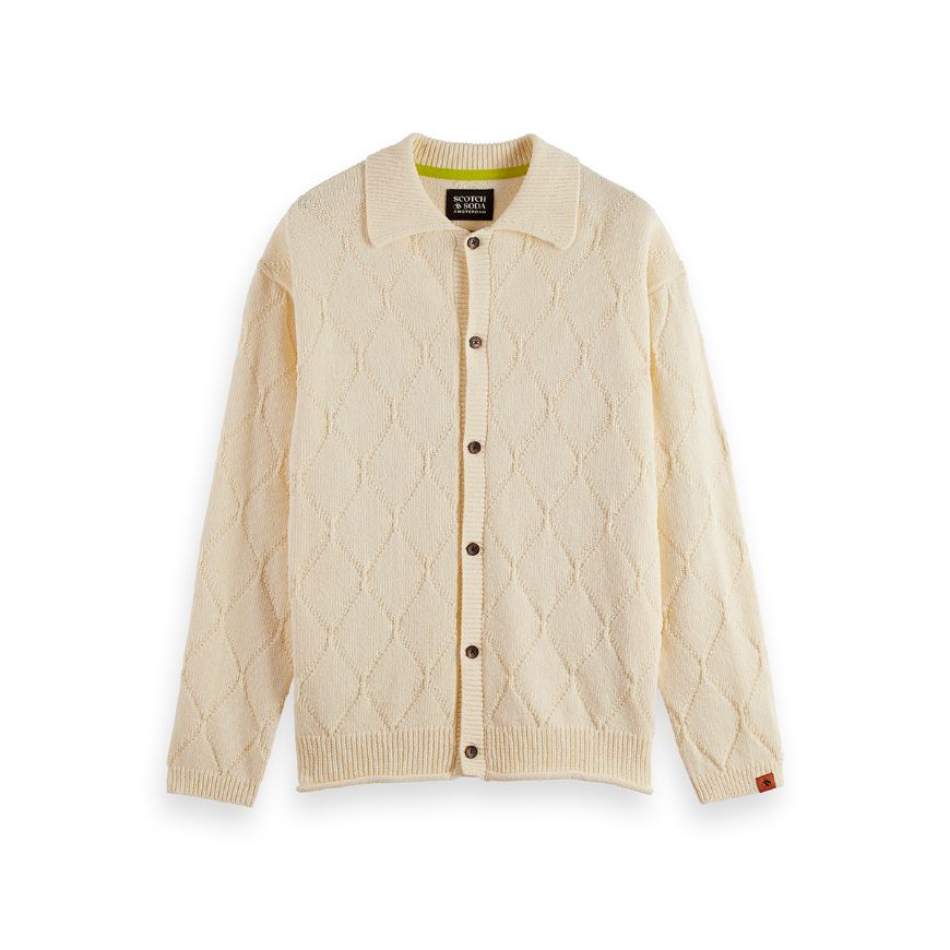 Picture of SCOTCH&SODA MEN'S OPEN WORK LONG SLEEVE SHIRT IN MEDIUM BEIGE