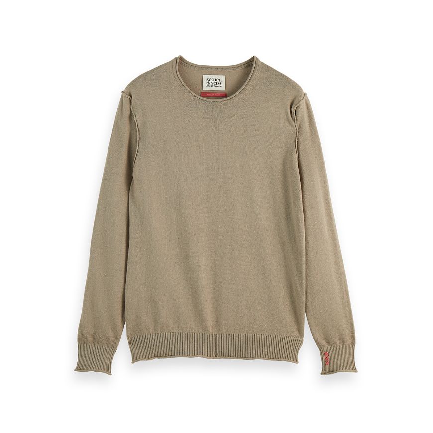 Picture of SCOTCH&SODA MEN'S NEPS WOOL BLEND PULLOVER IN MEDIUM BEIGE