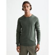 Picture of SCOTCH&SODA MEN'S NEPS WOOL BLEND PULLOVER IN DARK GREEN 4