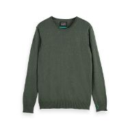 Picture of SCOTCH&SODA MEN'S NEPS WOOL BLEND PULLOVER IN DARK GREEN 1