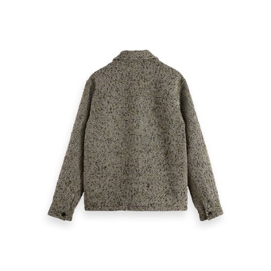 Показвай детайлите за SCOTCH&SODA MEN'S MULTICOLOURED TWEED WOOL-BLEND OVERSHIRT IN GREEN AND BEIGE 2 - FanPoint Снимка на SCOTCH&SODA MEN'S MULTICOLOURED TWEED WOOL-BLEND OVERSHIRT IN GREEN AND BEIGE 2