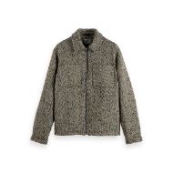 Picture of SCOTCH&SODA MEN'S MULTICOLOURED TWEED WOOL-BLEND OVERSHIRT IN GREEN AND BEIGE 1