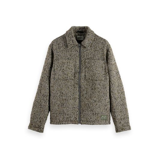 Показвай детайлите за SCOTCH&SODA MEN'S MULTICOLOURED TWEED WOOL-BLEND OVERSHIRT IN GREEN AND BEIGE 1 - FanPoint Снимка на SCOTCH&SODA MEN'S MULTICOLOURED TWEED WOOL-BLEND OVERSHIRT IN GREEN AND BEIGE 1