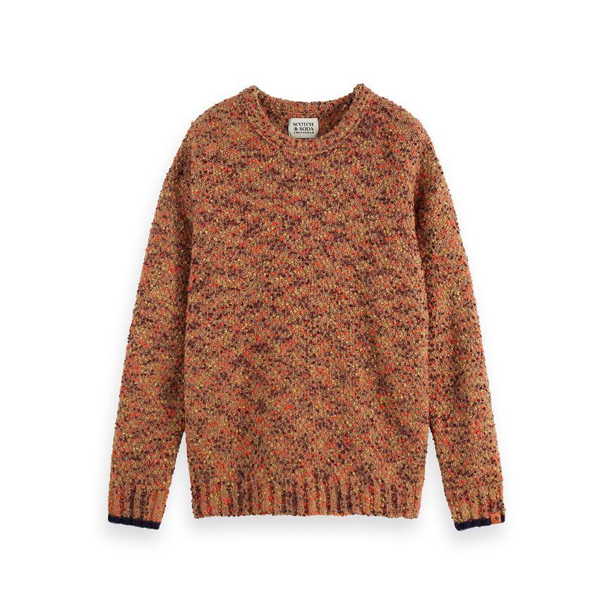 Picture of SCOTCH&SODA MEN'S CHUNKY SLUB DROPPED SHOULDER PULLOVER IN MULTICOLOUR