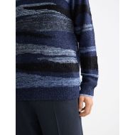 Picture of SCOTCH&SODA MEN'S FLUFFY ALPACA WOOL BLEND CREW NECK IN NAVY MULTICOLOUR 6