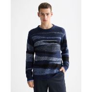Picture of SCOTCH&SODA MEN'S FLUFFY ALPACA WOOL BLEND CREW NECK IN NAVY MULTICOLOUR 4