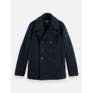 Picture of SCOTCH&SODA MEN'S WOOL BLEND PEACOAT IN NAVY 1