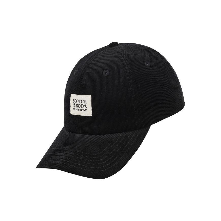 Снимка на SCOTCH&SODA UNISEX CORDUROY ADJUSTABLE CAP IN BLACK