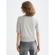 Снимка на SCOTCH&SODA WOMEN'S CREW NECK SHORT SLEEVE PULLOVER IN LIGHT GREY MELANGE 5