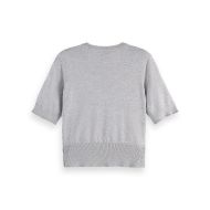 Снимка на SCOTCH&SODA WOMEN'S CREW NECK SHORT SLEEVE PULLOVER IN LIGHT GREY MELANGE 2
