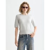Снимка на SCOTCH&SODA WOMEN'S CREW NECK SHORT SLEEVE PULLOVER IN LIGHT GREY MELANGE 4