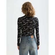 Picture of SCOTCH&SODA WOMEN'S ALL OVER PRINTED MOCK NECK LONG SLEEVE T-SHIRT IN MOON GARDENING 5