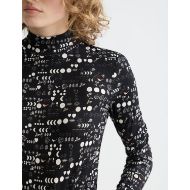 Picture of SCOTCH&SODA WOMEN'S ALL OVER PRINTED MOCK NECK LONG SLEEVE T-SHIRT IN MOON GARDENING 6