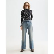 Picture of SCOTCH&SODA WOMEN'S ALL OVER PRINTED MOCK NECK LONG SLEEVE T-SHIRT IN MOON GARDENING 7
