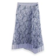 Picture of SCOTCH&SODA WOMEN'S ASYMMETRICAL PLEATED WRAP MIDI SKIRT IN DANCER LAVENDER 1