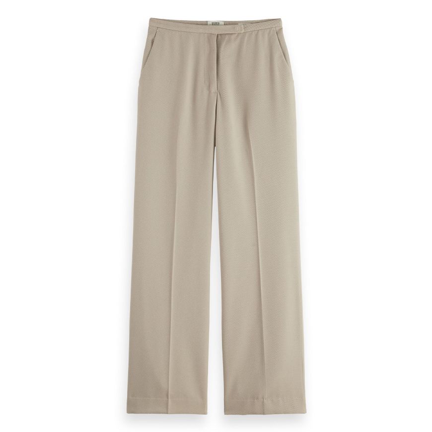 Picture of SCOTCH&SODA WOMEN'S EDIE - HIGH RISE WIDE LEG GABARDINE PANT IN BEIGE