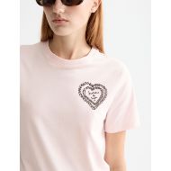 Picture of SCOTCH&SODA WOMEN'S CHEST ARTWORK REGULAR FIT T-SHIRT IN BARELY THERE 6