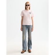 Picture of SCOTCH&SODA WOMEN'S CHEST ARTWORK REGULAR FIT T-SHIRT IN BARELY THERE 7