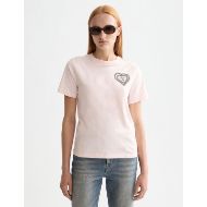 Picture of SCOTCH&SODA WOMEN'S CHEST ARTWORK REGULAR FIT T-SHIRT IN BARELY THERE 4