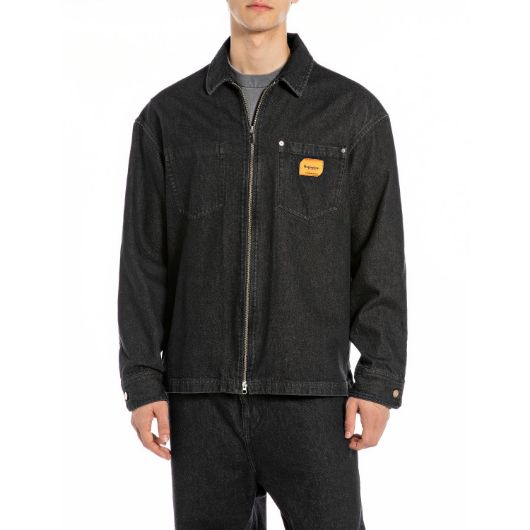 Show details for REPLAY MEN'S INC FOUNDER ZIP DENIM SHIRT IN BLACK DELAVE 1 - FanPoint Picture of REPLAY MEN'S INC FOUNDER ZIP DENIM SHIRT IN BLACK DELAVE 1