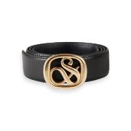 Picture of SCOTCH&SODA WOMEN'S AMPERSAND BELT IN BLACK/ SKY CAPTAIN 1