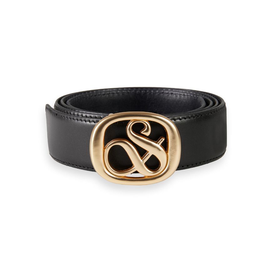 Picture of SCOTCH&SODA WOMEN'S AMPERSAND BELT IN BLACK/ SKY CAPTAIN