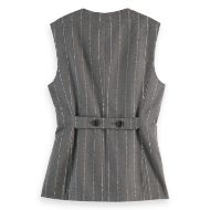 Picture of SCOTCH&SODA WOMEN'S WAISTCOAT BACK DETAIL IN CHARCOAL MELANGE 2