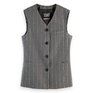 Picture of SCOTCH&SODA WOMEN'S WAISTCOAT BACK DETAIL IN CHARCOAL MELANGE 1