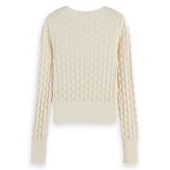 Picture of SCOTCH&SODA WOMEN'S SLASH NECK TEXTURED STITCH PULLOVER IN EGGNOG 2