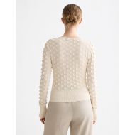 Picture of SCOTCH&SODA WOMEN'S SLASH NECK TEXTURED STITCH PULLOVER IN EGGNOG 5